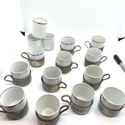 Rare Set Of 12 Bellini Silver Espresso Cups