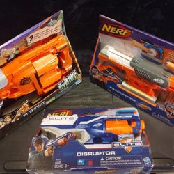 Nerf Zombie Strike FlipFury Blasters & Elite Disrupter & Falcon fire NEW Lot 3
