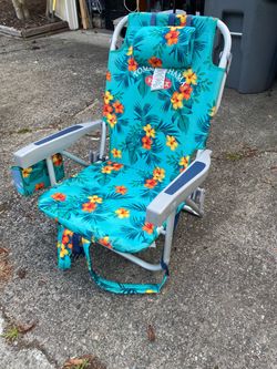 Tommy Bahama Backpack Beach Chair – Turquoise Tropical Floral – $40 OBO