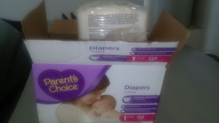 Size 1 parents choice diapers 65 total