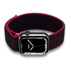 For Apple Watch Series SE/7//6/5/4/3/2 Sport Loop Band Strap 49/45/44/42MM Red Black