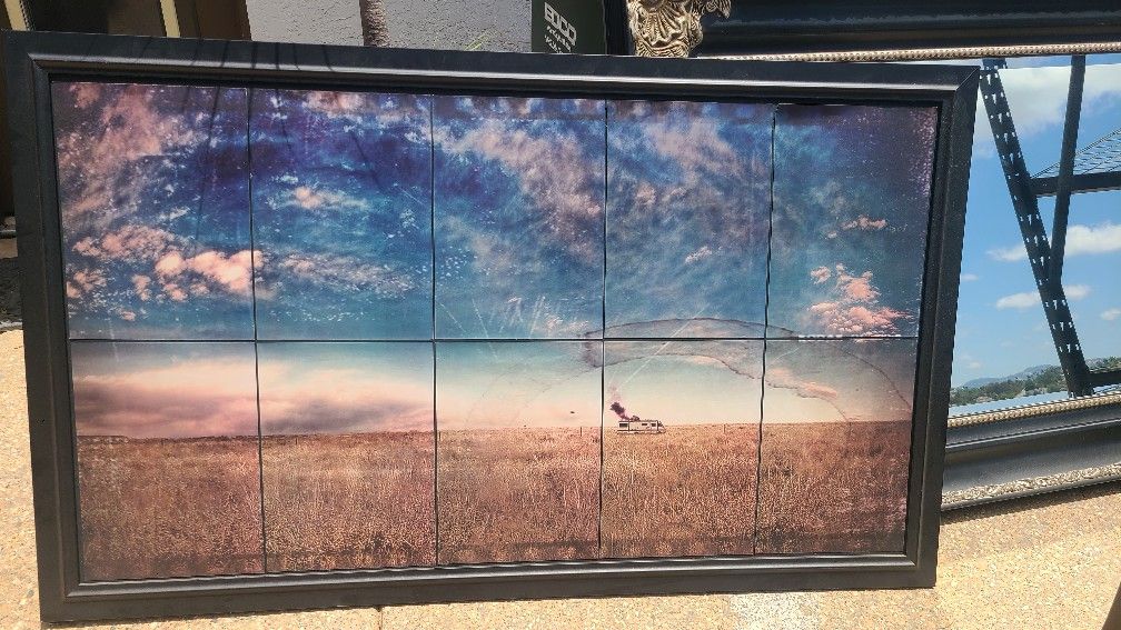 4 ft X 3ish Ft Thick Growth Of Grass Breaking Bad RV Poster Framed