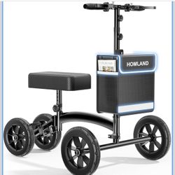 Knee Scooter for Adults Foot Injuries Ankle Surgery, Foldable Steerable Knee Walker with Dual Handbrake, Height Adjustable Handle & Knee Pad, Removabl