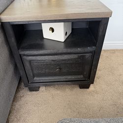 Two side tables ,color black and brown