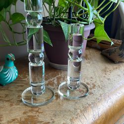 Sleek Modern Candle Holders, Sold As Set. 