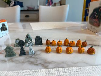 Department 56 Jack-O-Lantern Pumpkin (12) #53077 & Tombstones (6) #53065 Bundle