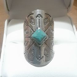 Sterling Silver Turquoise Navajo Ring 