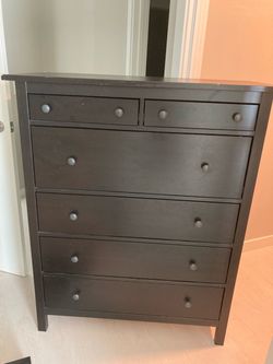 IKEA HEMNES 6-drawer dresser in black/brown. $80 — priced for a quick sale.