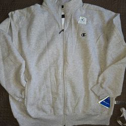 Champion Zip-Up Grey Sweatshirt Men's Size 2Xl New