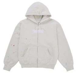 SUPREME MM6 MAISON MARGIELA BOX LOGO ZIPUP SWEATER Sz LARGE