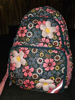 Floral Kids Backpack with 3D Flower Appliqués