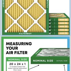 Filterbuy Air filters Pack of 6 Brand NEW 20x24x1