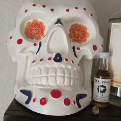 Skulls.  Two Estrella Jalisco Plaster Skulls