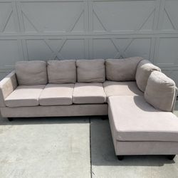 Small Tan Sectional Couch