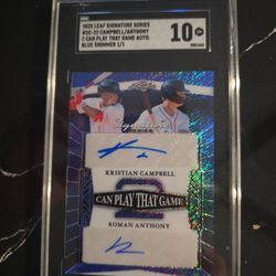 Very Rare 1/1 Signed by the best rookies in the game Kristian Campbell & Roman Anthony
