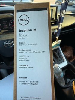 Dell Inspiron 16 2-in-1 7640 (2024) Touchscreen Laptop, Core Ultra 5, 16GB/512GB, Ice Blue, New in Box