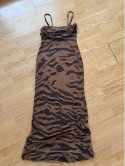 Fitted maxi print womens dress size S