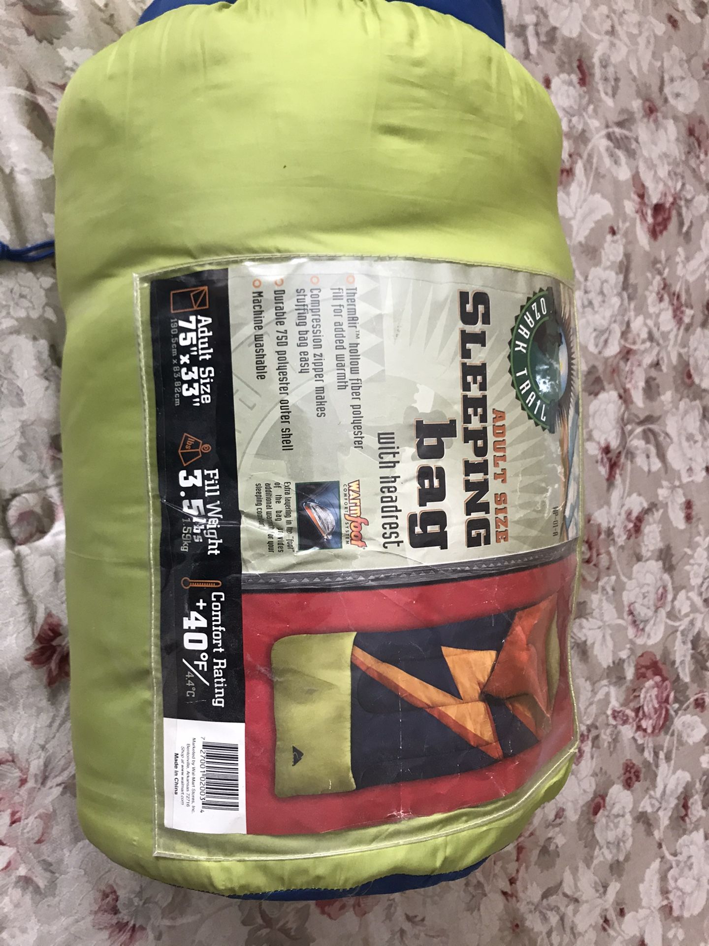 Sleeping bag adult size 75 x 33