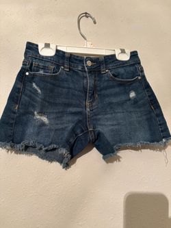 Distressed Denim Cut-Off Shorts