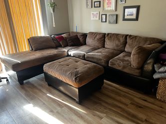 Microfiber Sectional Couch and Ottomon $100 OBO
