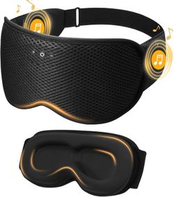 3D Contoured Sleep Mask with Bluetooth Headphones, Eye Masks for Sleep, Sleeping Headphones, Sleeping Mask with Ultra-Thin Stereo Speakers for Men, Wo