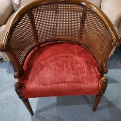 Mid Century Modern Cane Barrel Chairs (2)
