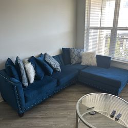 Blue sectional couch