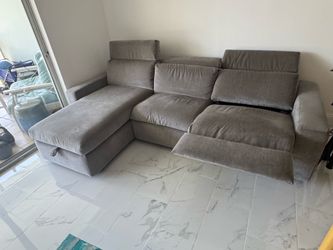 West Elm Enzo 3-Piece Sectional with Storage Chaise and Headrests $900 OBO