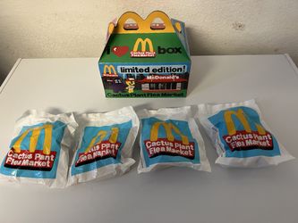 McDonalds Cactus Plant Flea Market Adult Happy Meal Toys Box Complete Set Sealed