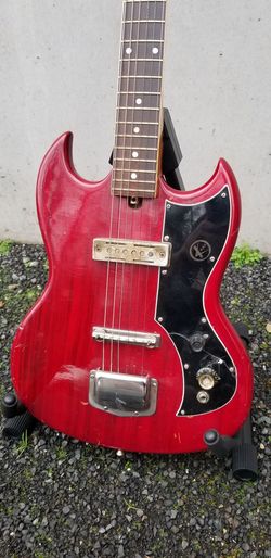 Vintage Kay Electric Guitar Cherry Red Les Paul SG Style