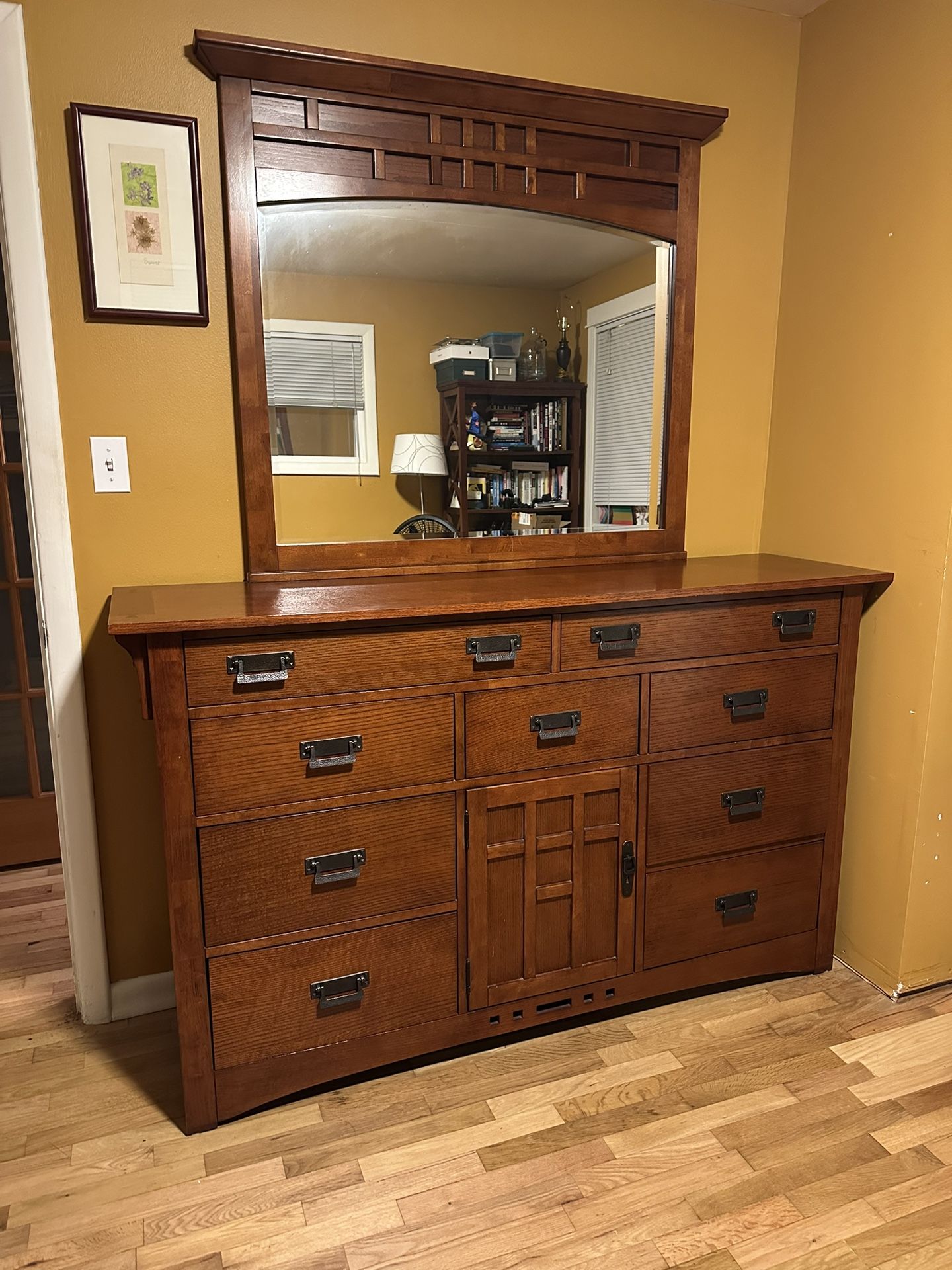 Broyhill dresser with mirror and night stand