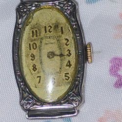 1928 Bulova "Laurel" 14k Rolled Gold Plate Mechanical Ladies Watch, Art Deco, Vintage