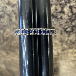 14k Sapphire Eternity Band Size 7.5