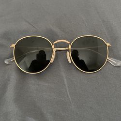 Ray Ban Round Metal Sunglasses Arista Gold