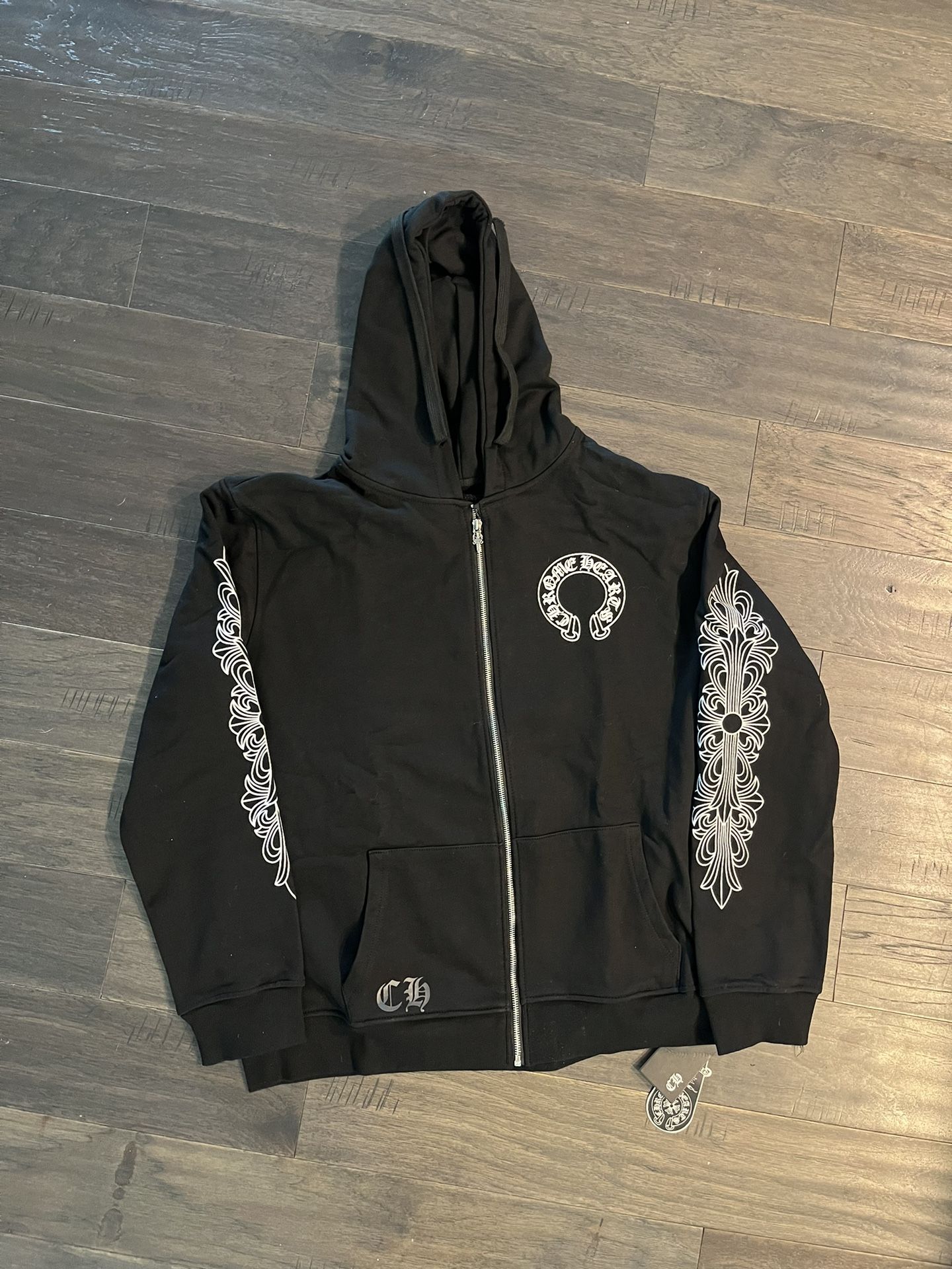 Chrome Hearts Floral Zip-Up Hoodie (L)