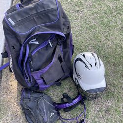 Easton Softball Bag- Helmet- Glove & Face Shield 