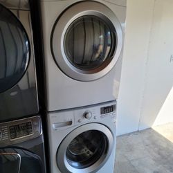 LG Front Load Washer And Stackable Gas Dryer Set 