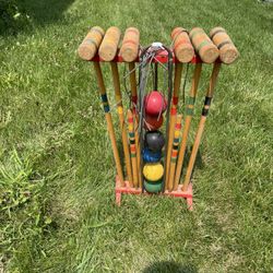 Vintage Croquet Set!