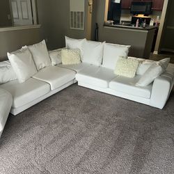 White Leather Sectional