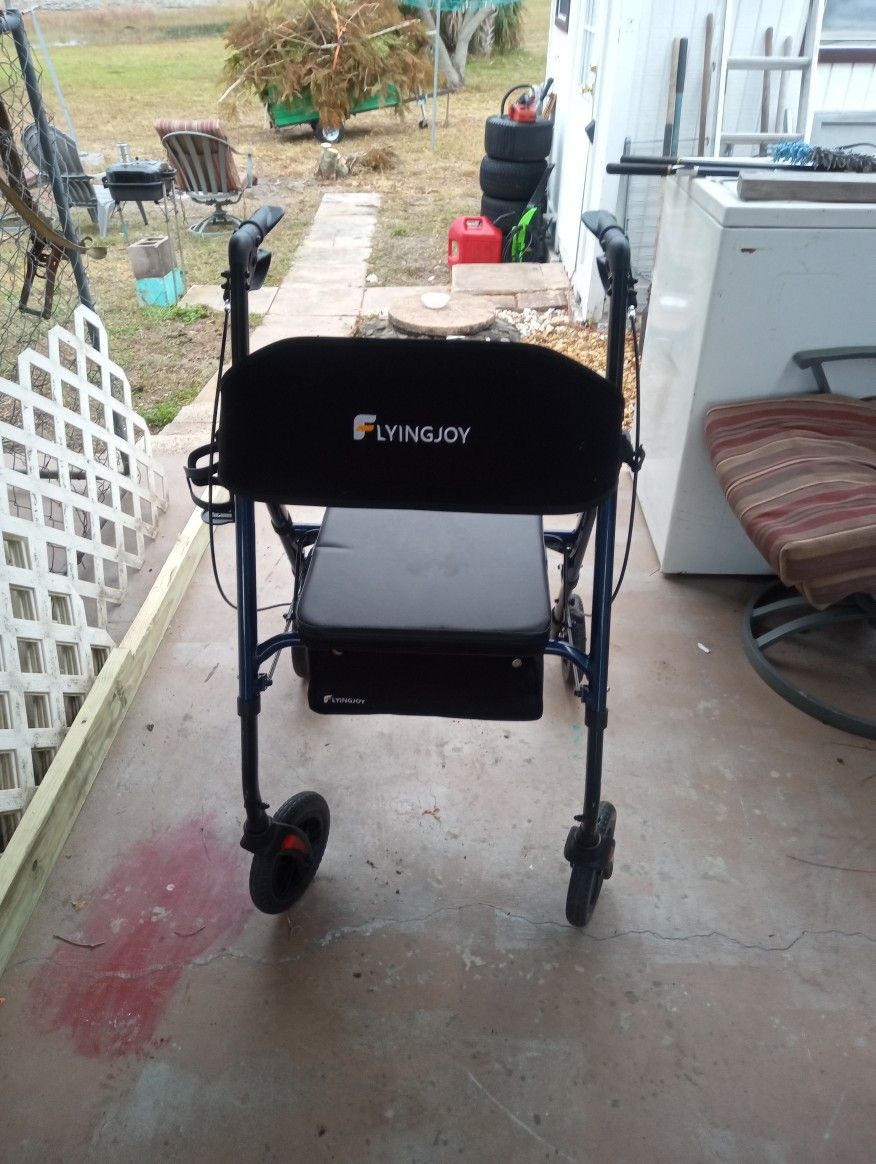 FlyingJoy Walker With The Seat And Storage Underneath Cup Holder With Brakes And Four Wheels