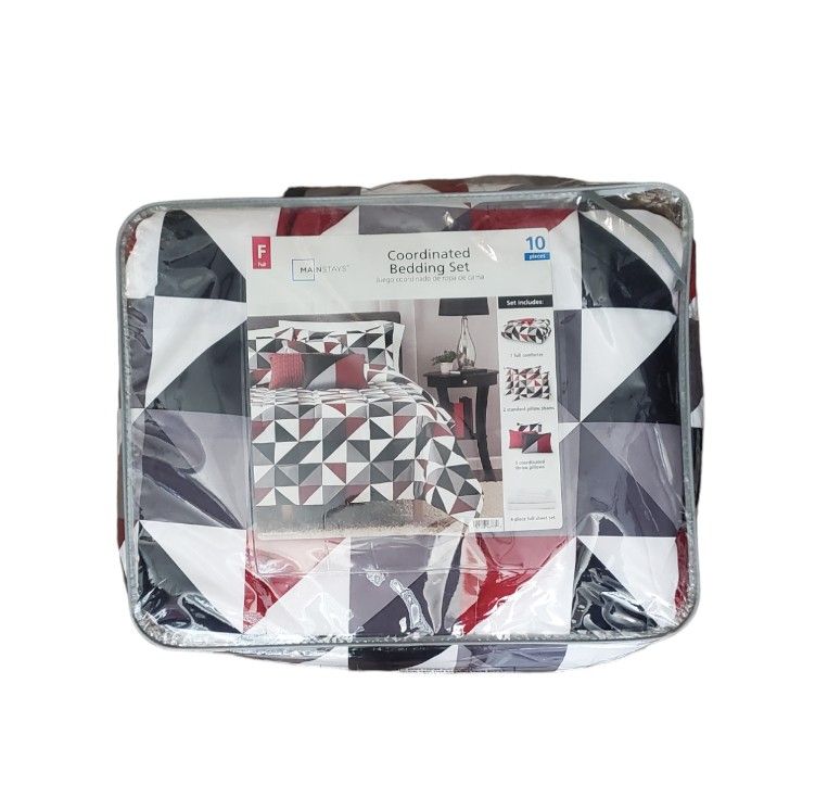 Mainstays Coordinated Bedding Set Full 10 Pieces