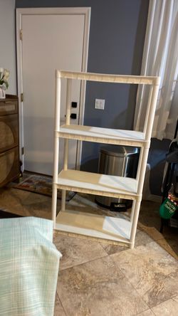 White Plastic 4-Tier Storage Shelf