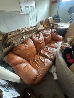 Mid Century Modern Leather Couch
