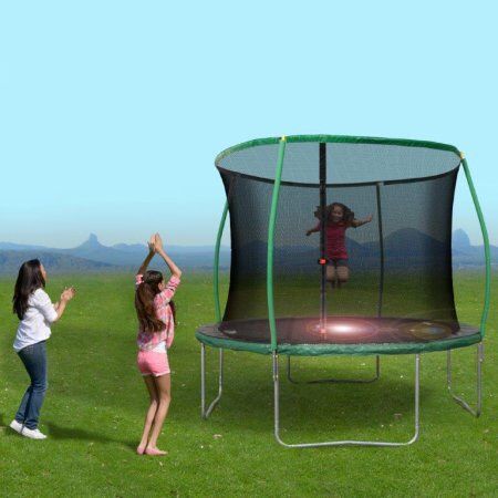 10FT TRAMPOLINE AND STEELFLEX PRO ENCLOSURE WITH FLASH LITEZONE