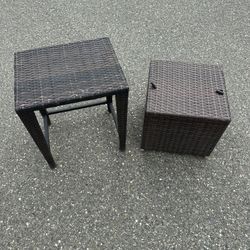 Outdoor Table And Ottoman. 