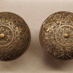 Antique Brass  Heart Door knobs 