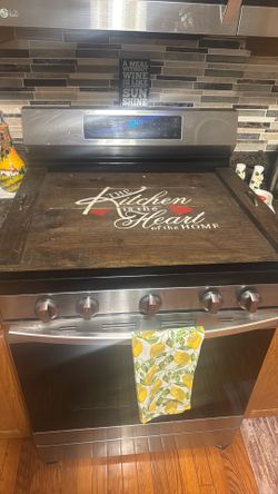 wooden stove top cover