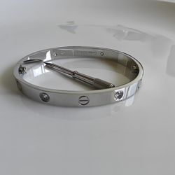 Love Unisex Bracelet with Zirconia Stone Available Size 15cm Until 22cm 