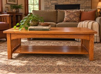 Solid Oak Mission Style Coffee Table – 50”
