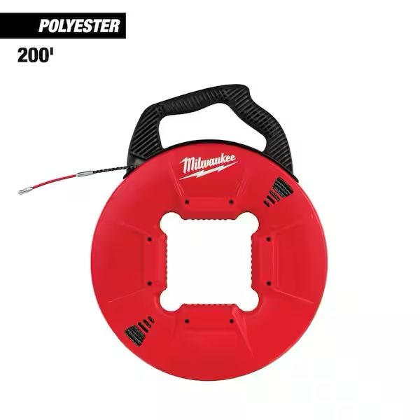 Milwaukee 200 ft. Polyester Fish Tape with Flexible Metal Leader, 48-22-4197